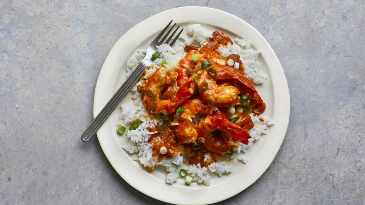 New York Times recipe: Prawn etouffee